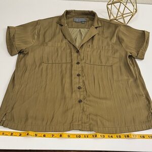 Anthropologie Khaki Collared Shirt